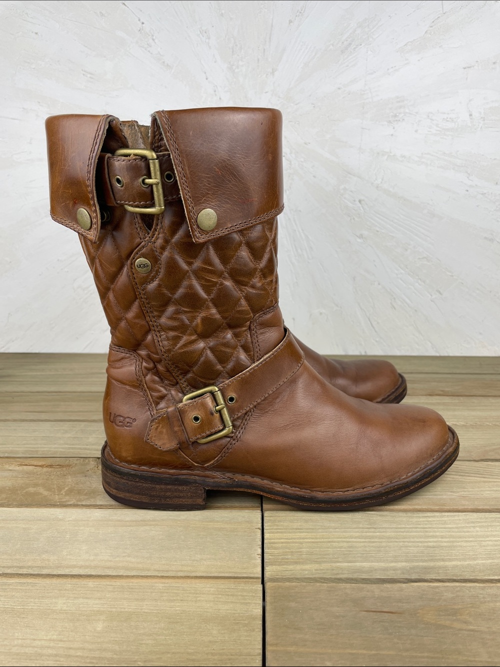 Women’s UGG Leather Conor Boot with Shearing Footbed